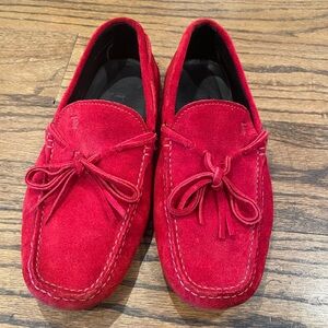Tod’s Red Suede Men’s Loafers - Size 7 (fit like US 8)